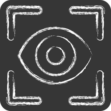 Simge Göz İzleme. Sensörlerin sembolüyle ilgili. Tebeşir stili. dizayn edilebilir