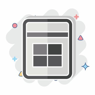 Simge Sandığı. Plastik Ürün sembolüyle ilgili. Çizgi roman. dizayn edilebilir