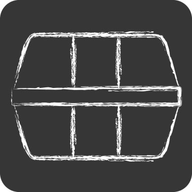 Simge Kutusu. Plastik Ürün sembolüyle ilgili. Tebeşir stili. dizayn edilebilir