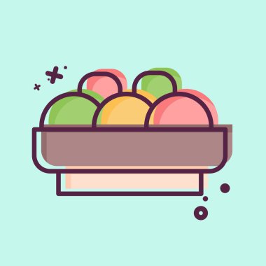 İkon Kotlet. BBQ sembolüyle ilgili. MBE tarzı. dizayn edilebilir