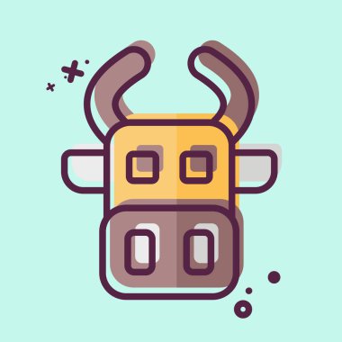 Simge İnek. Hayvanlar sembolüyle ilgili. MBE tarzı. dizayn edilebilir