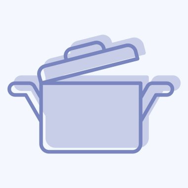 Lid 'le İkon Pişirme. Sera sembolüyle ilgili. İki ton stili. dizayn edilebilir