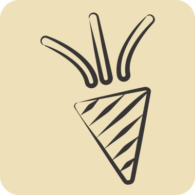 Simge Konfeti. Yeni yıl sembolüyle ilgili. El çizimi tarzı. dizayn edilebilir