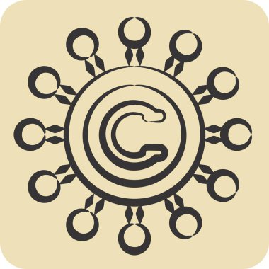 Simge Şifreleme. Metaverse sembolüyle ilgili. El çizimi tarzı. dizayn edilebilir