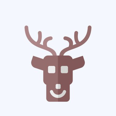 Simge geyiği. Hayvanlar sembolüyle ilgili. Düz stil. dizayn edilebilir