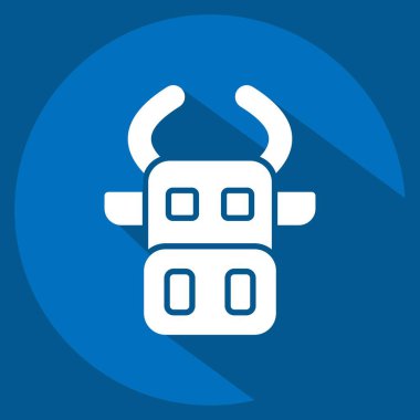 Simge İnek. Hayvanlar sembolüyle ilgili. Uzun gölge tarzı. dizayn edilebilir