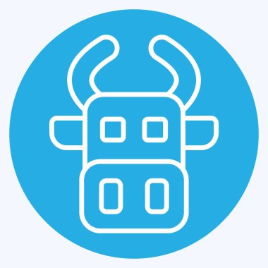 Simge İnek. Hayvanlar sembolüyle ilgili. Mavi gözlü. dizayn edilebilir