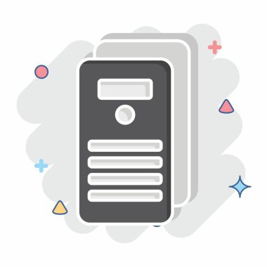 Simge Belgesi. Vergi sembolüyle ilgili. Çizgi roman. dizayn edilebilir