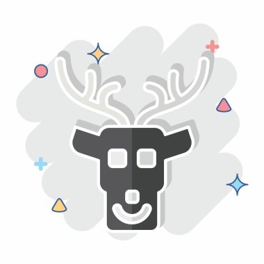 Simge geyiği. Hayvanlar sembolüyle ilgili. Çizgi roman. dizayn edilebilir