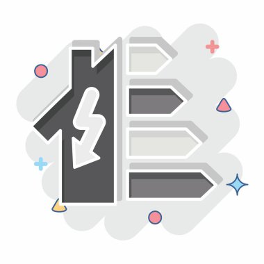 Icon Enerji Verimliliği Evi. Sera sembolüyle ilgili. Çizgi roman. dizayn edilebilir