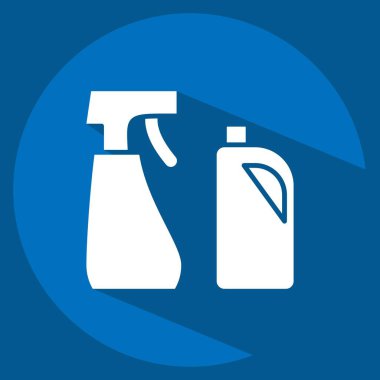 Icon Çevre Temizleme Ürünleri. Sera sembolüyle ilgili. Uzun gölge tarzı. dizayn edilebilir