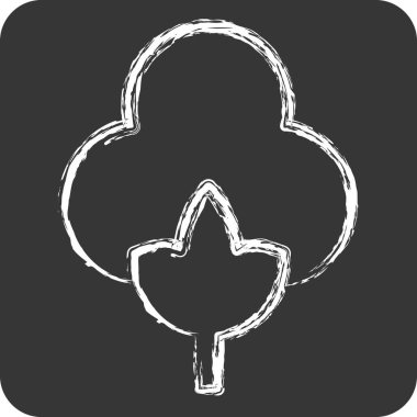 Simge Pamuklu Organik. Doğal Kaynaklar sembolüyle ilgili. Tebeşir stili. dizayn edilebilir