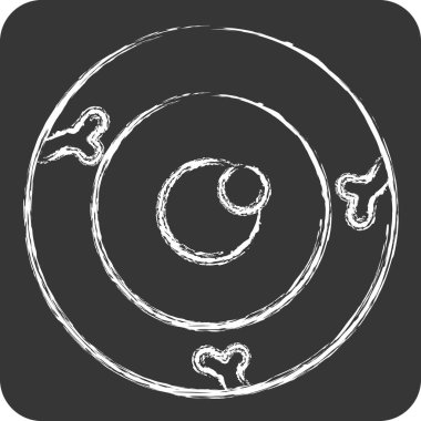 Simge Göz. Cadılar Bayramı sembolüyle ilgili. Tebeşir stili. dizayn edilebilir