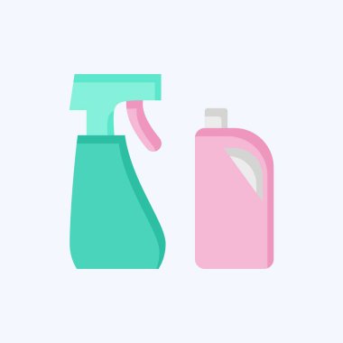 Icon Çevre Temizleme Ürünleri. Sera sembolüyle ilgili. Düz stil. dizayn edilebilir