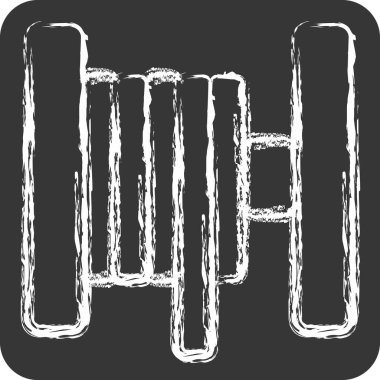 Simge Bakır Kablo. Doğal Kaynaklar sembolüyle ilgili. Tebeşir stili. dizayn edilebilir