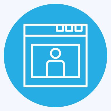 Simgesel Dijital Kimlik. Metaverse sembolüyle ilgili. Mavi gözlü. dizayn edilebilir