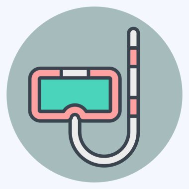 Simge Dalış Maskesi. Macera sembolüyle ilgili. renk arkadaşı stili. dizayn edilebilir