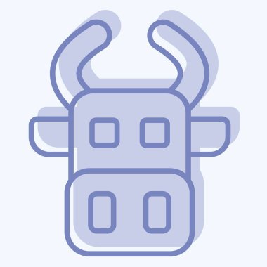 Simge İnek. Hayvanlar sembolüyle ilgili. İki ton stili. dizayn edilebilir