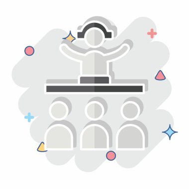 Simgesel DJ. Yeni yıl sembolüyle ilgili. Çizgi roman. dizayn edilebilir