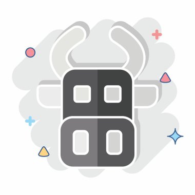 Simge İnek. Hayvanlar sembolüyle ilgili. Çizgi roman. dizayn edilebilir