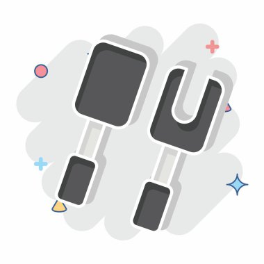 Simge Yemek Utensilleri. BBQ sembolüyle ilgili. Çizgi roman. dizayn edilebilir