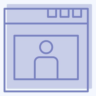 Simgesel Dijital Kimlik. Metaverse sembolüyle ilgili. İki ton stili. dizayn edilebilir