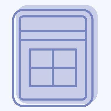 Simge Sandığı. Plastik Ürün sembolüyle ilgili. İki ton stili. dizayn edilebilir