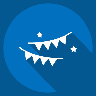 Simge dekorasyonu. Yeni yıl sembolüyle ilgili. Uzun gölge tarzı. dizayn edilebilir