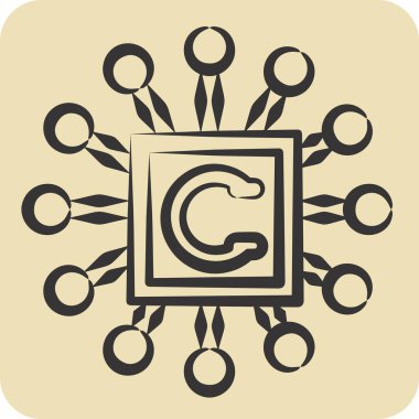 Simge işlemcisi. Metaverse sembolüyle ilgili. El çizimi tarzı. dizayn edilebilir