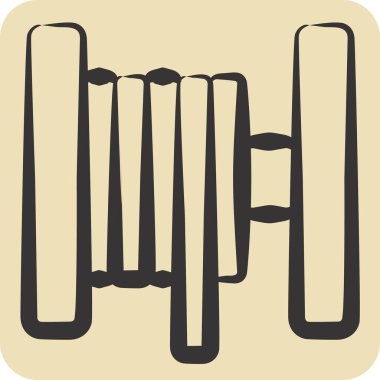 Simge Bakır Kablo. Doğal Kaynaklar sembolüyle ilgili. El çizimi tarzı. dizayn edilebilir