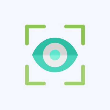 Simge Göz İzleme. Sensörlerin sembolüyle ilgili. Düz stil. dizayn edilebilir