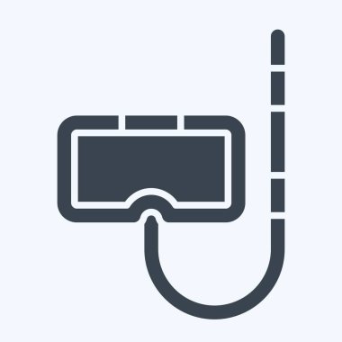 Simge Dalış Maskesi. Macera sembolüyle ilgili. Kabartma tarzı. dizayn edilebilir