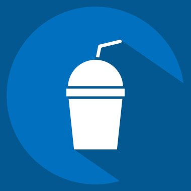 Simge kupası. Plastik Ürün sembolüyle ilgili. Uzun gölge tarzı. dizayn edilebilir