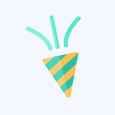 Simge Konfeti. Yeni yıl sembolüyle ilgili. Düz stil. dizayn edilebilir