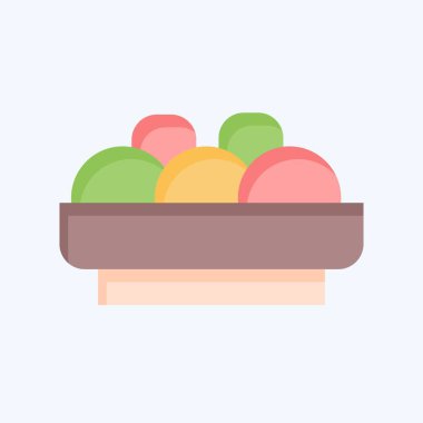 İkon Kotlet. BBQ sembolüyle ilgili. Düz stil. dizayn edilebilir