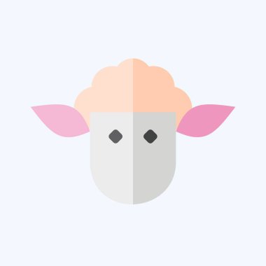 İkon Kuzu. BBQ sembolüyle ilgili. Düz stil. dizayn edilebilir