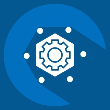 Simge Çerçeve İşleri. Yazdırma sembolüyle ilgili. Uzun gölge tarzı. dizayn edilebilir