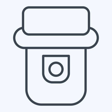 Simge Isı dedektörü. Sensörlerin sembolüyle ilgili. Sıra tarzı. dizayn edilebilir