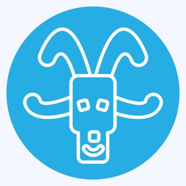 Simge Keçi. Hayvanlar sembolüyle ilgili. Mavi gözlü. dizayn edilebilir