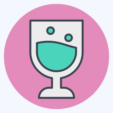 Simge camı. Meşrubat sembolüyle ilgili. renk arkadaşı stili. dizayn edilebilir