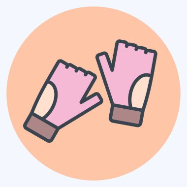 Simge eldivenleri. Macera sembolüyle ilgili. renk arkadaşı stili. dizayn edilebilir