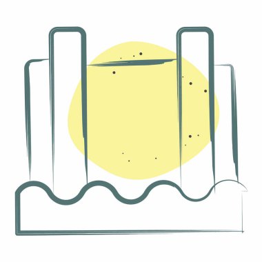 Simge Hidroelektrik. Doğal Kaynaklar sembolüyle ilgili. Renkli Leke Biçimi. dizayn edilebilir