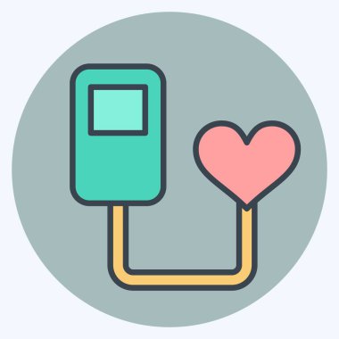 Simge Kalp atışı sensörü. Sensörlerin sembolüyle ilgili. renk arkadaşı stili. dizayn edilebilir