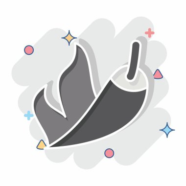 Simge Sıcak. BBQ sembolüyle ilgili. Çizgi roman. dizayn edilebilir