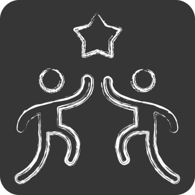 Simge Arkadaşları. Yeni yıl sembolüyle ilgili. Tebeşir stili. dizayn edilebilir