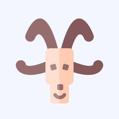 Simge Keçi. Hayvanlar sembolüyle ilgili. Düz stil. dizayn edilebilir