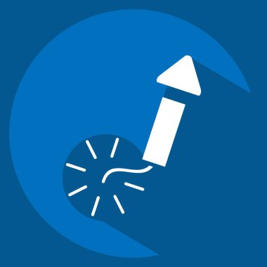 Simge Firecracker. Yeni yıl sembolüyle ilgili. Uzun gölge tarzı. dizayn edilebilir