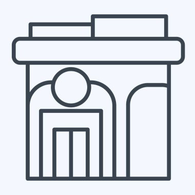 İkon Sağlık Kliniği. Şehir merkezinin sembolüyle ilgili. Sıra tarzı. dizayn edilebilir