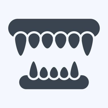 Icon Dişleri. Cadılar Bayramı sembolüyle ilgili. Kabartma tarzı. dizayn edilebilir