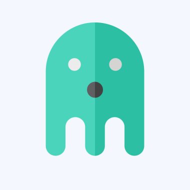 Simge Hayaleti. Cadılar Bayramı sembolüyle ilgili. Düz stil. dizayn edilebilir